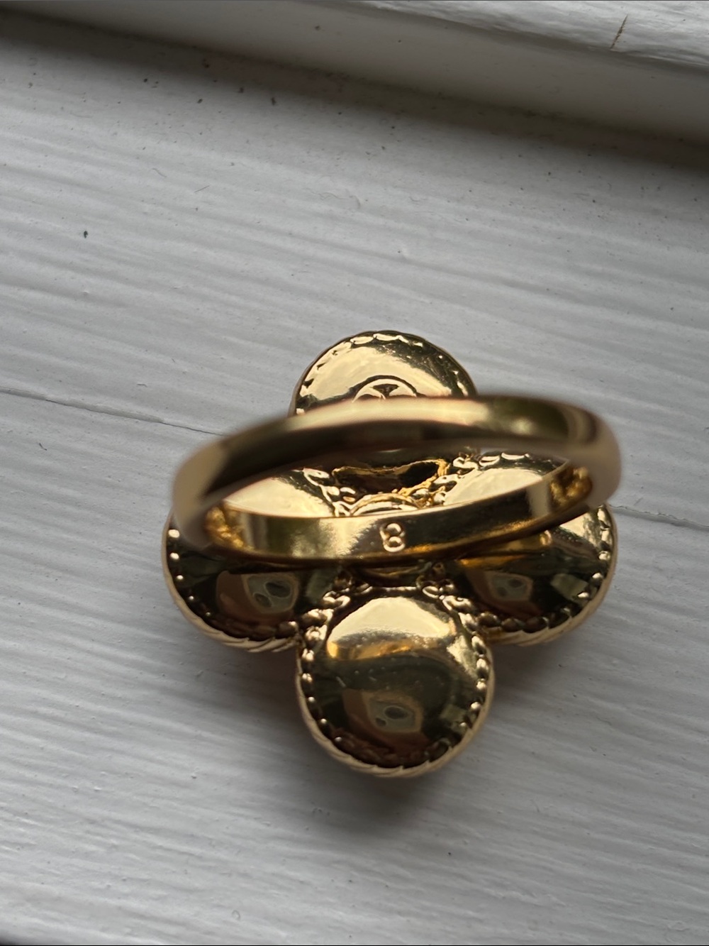 Tory Burch Sz 8 Clover Ring NWOT - Picture 4 of 4